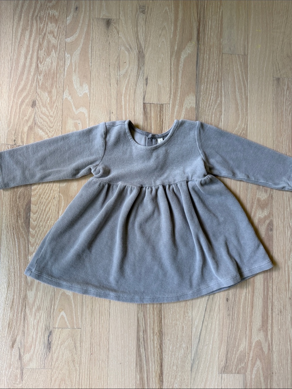 Quincy Mae gray velour cotton dress
